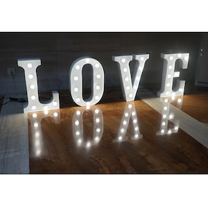 LOVE sign letter lighted wedding sign for party events stage decor bridal shower decor baby shower decor family party cake table decor ideas