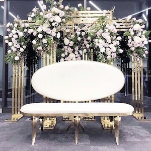 gold wedding couch bride & groom chair home sofa bridal shower chair church events chair wedding party table decorate chairs