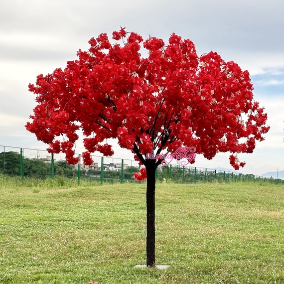 Custom Lush Red Cherry Blossom Tree Detachable Fake Tree