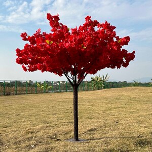 4フィート取り外し可能な赤い桜の木人工木フェイク桜の花ウェディングテーブルセンターピーステーブル装飾ホームガーデン装飾