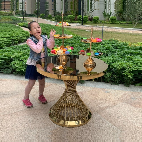 Gold Mirror Pedestal Hexagon Pillars Plinth for Party Events Etsy