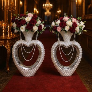 Custom Heart Shaped fiberglass Vase flower stand party centeriece floor vase tall vase plant vase flower pot hotel party event decoration