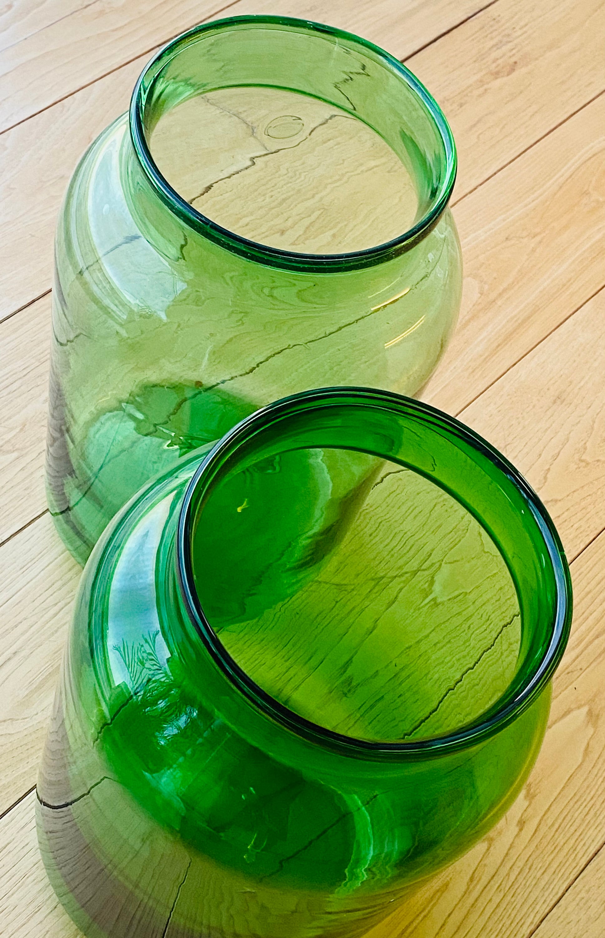 Extra Large Green Vintage Glass Jars/Vases 40cms high x 23cms Etsy