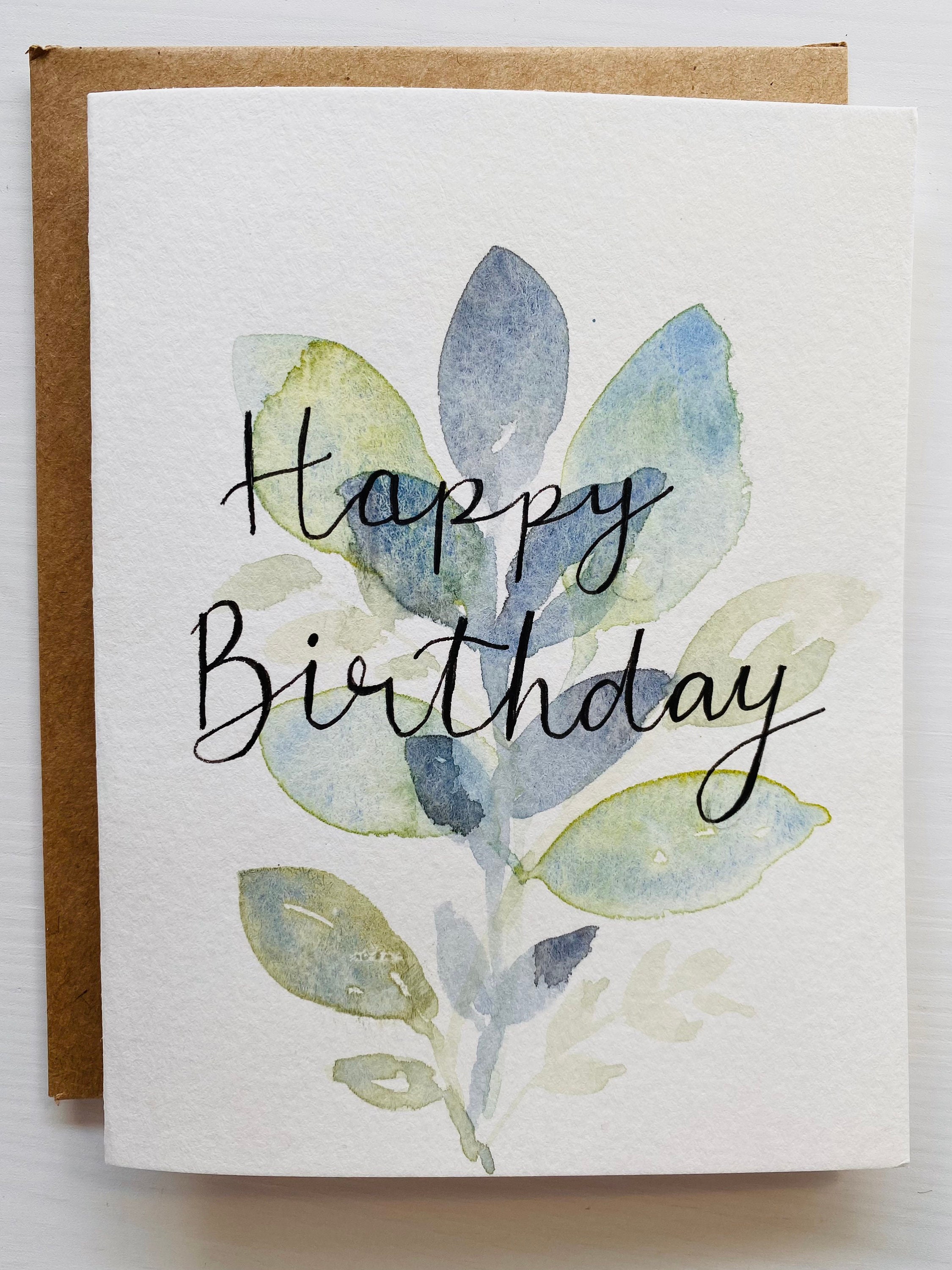 Aquarell Geburtstagskarte Happy Birthday Karte Aquarell  Etsy