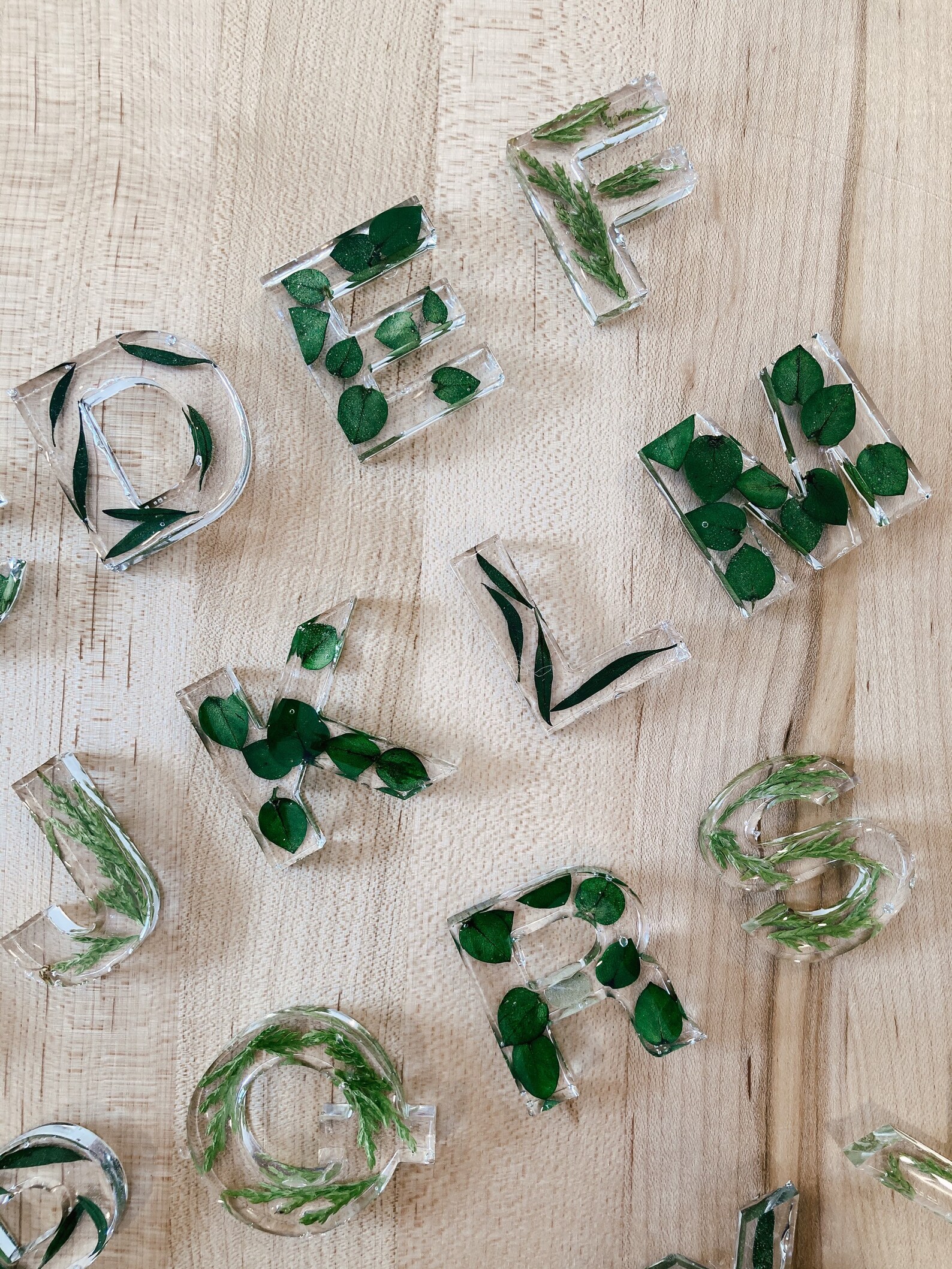 Resin Alphabet Floral or Greens Etsy