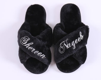 monogrammed bedroom slippers