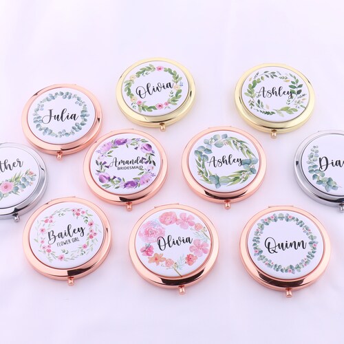 Personalized Compact Mirror With Name Bachelorette Hen Party Etsy