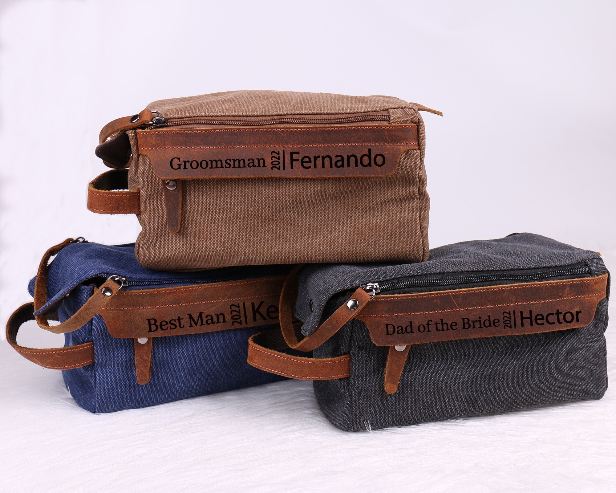 Personalized Toiletry Bag Monogrammed Groomsmen Gift Washed - Etsy