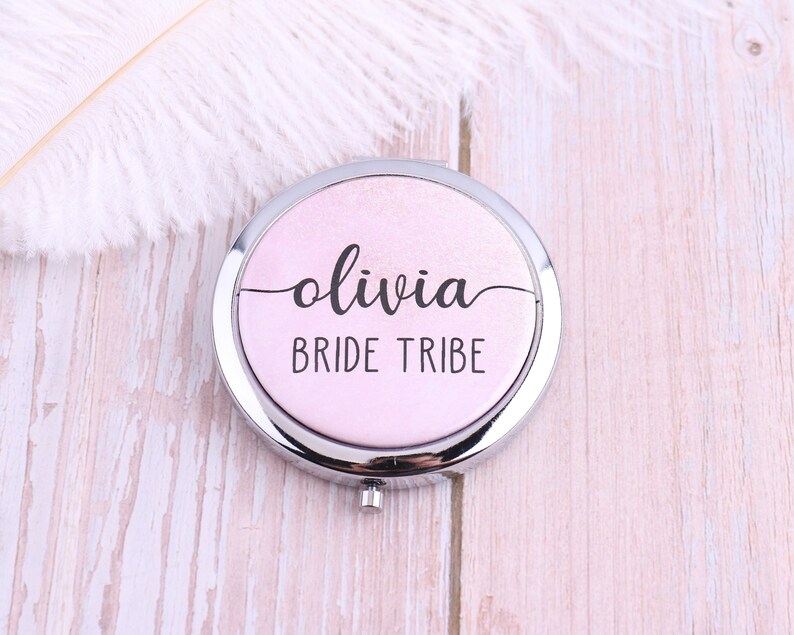 Personalized Name Metal Compact Mirrors for Bridesmaid Wedding Etsy