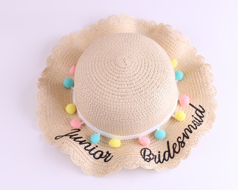 Personalized Kids Sun Hat With Name Straw Bag Flower Girl Etsy Canada