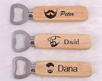 Personalized Wooden Bottle Opener Groomsmen Gifts, Best Man Gift, Father of the Groom Gift, Father of the Bride Gift, Groomsman Gift