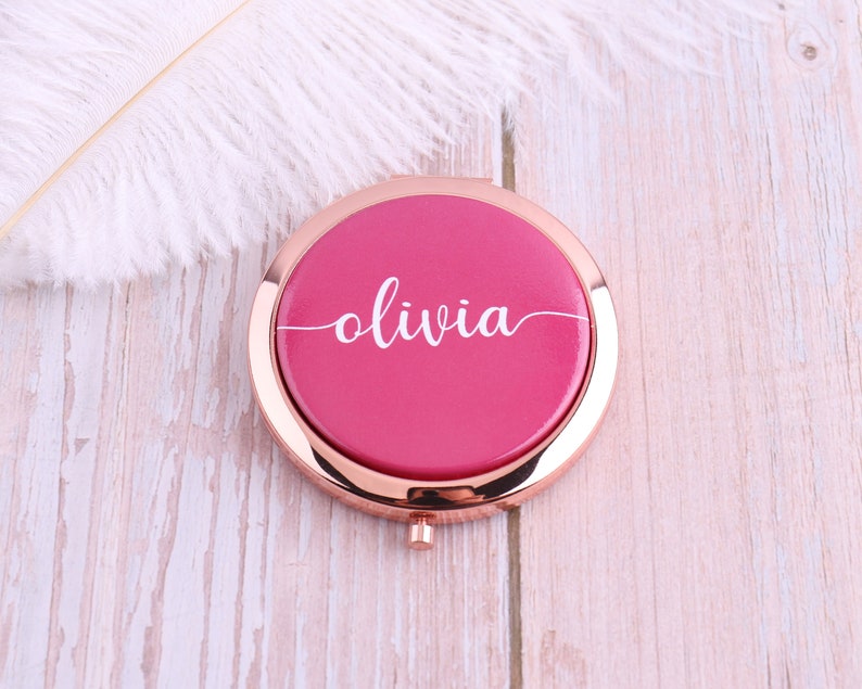 Personalized Name Metal Compact Mirrors for Bridesmaid Wedding Etsy