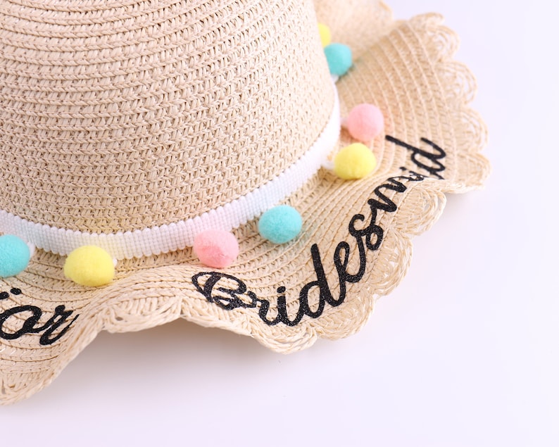 Personalized Kids Sun Hat With Name Straw Bag Flower Girl Etsy Canada
