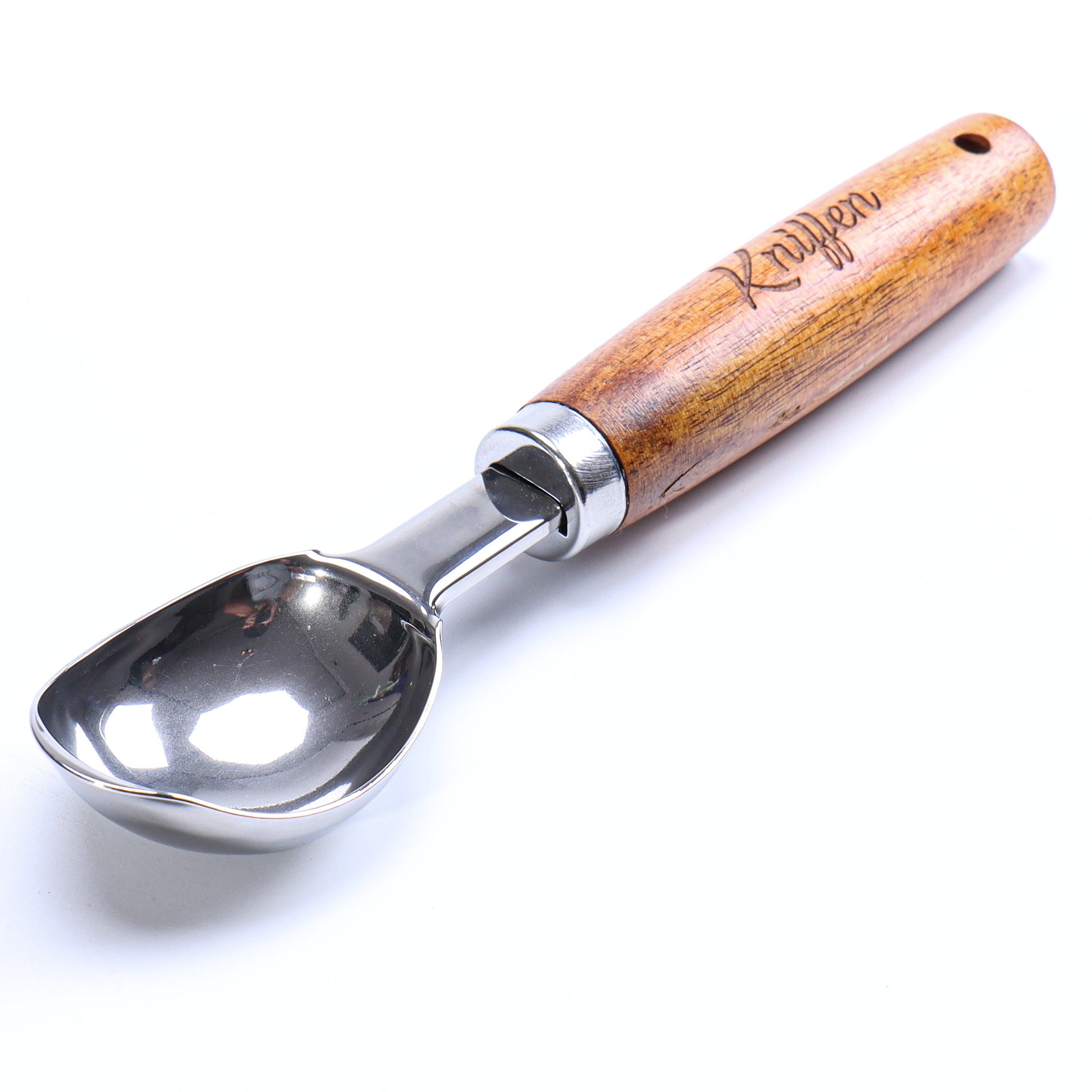 4 Wooden Grain Stainless Steel Ice Cream Scoop Tools for Cupcakes