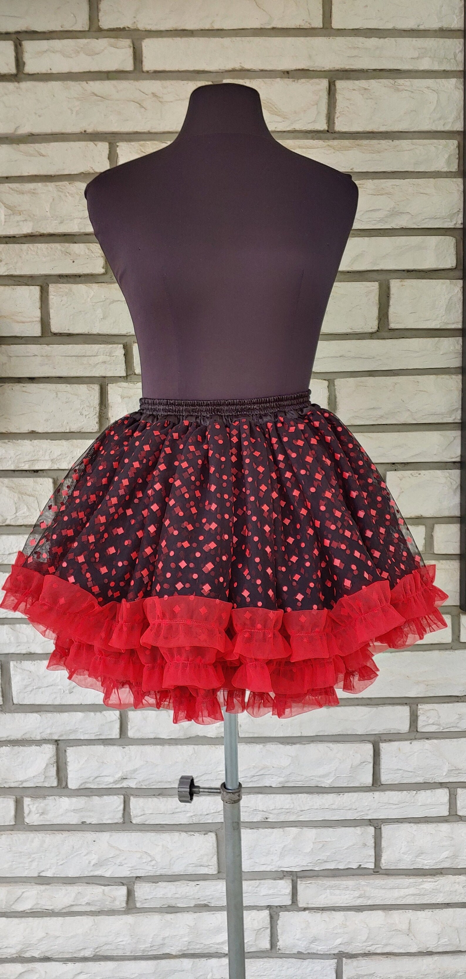 Tutus Skirt 3 Layered with Red Ruffles Etsy