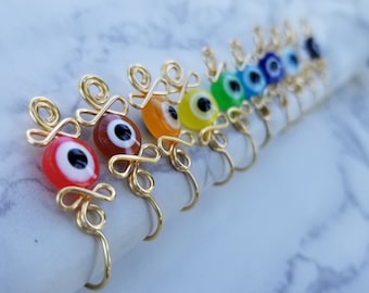 Evil Eye Nose Cuff | Nose Cuff No Piercing Necessary | Evil Eye Nose Ring | Fake Nose Ring | Nose Cuff Gold *Wholesale Available*