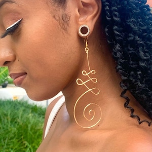 Serenity Wire Abstract Earrings | Wire Drop Dangle Earrings | Gifts for Them