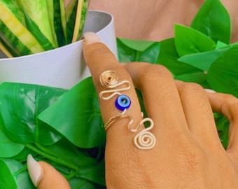 Nazar Ring | Adjustable Ring | Toe Ring | Evil Eye Ring | One Size Fits All | Gifts for Them