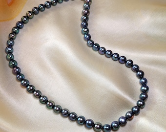 Handmade Freshwater Pearl Necklace Wedding Necklace Purple Blue Freshwater Pearl Peacock Pearls Statement Necklace Mothers Day gift