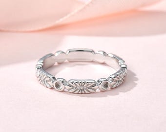 Sunburst Ring Full Band Ring,  DIY Keepsake Ring Setting, Breastmilk, Ashes, Hair,Umbilical Cord Jewelry | Memorial & Sentimental Ring Base