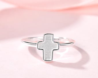 Cross Band Ring,  DIY Keepsake Ring Setting, Breastmilk, Ashes, Hair,Umbilical Cord Jewelry | Memorial & Sentimental Ring Base