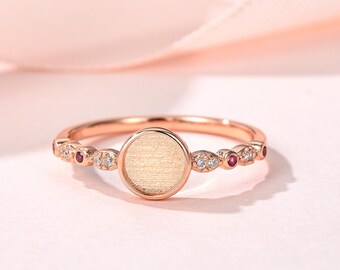Luna Bezel Full Band Ring,  DIY Keepsake Ring Setting, Breastmilk, Ashes, Hair, Umbilical Cord Jewelry | Memorial & Sentimental Ring Base