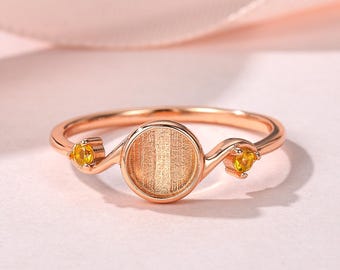 Sterling Silver Solace Circle Breastmilk Ring Setting, Personalized birthstone bands, Ash Hair Keepsake Ring Mount, DIY Resin Jewelry