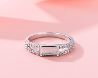 Prism Bezel Full Band Ring,  DIY Keepsake Ring Setting, Breastmilk, Ashes, Hair, Umbilical Cord Jewelry | Memorial & Sentimental Ring Base