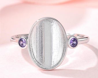 Breastmilk Ring Setting, Keepsake Ring Mount | Ash, Hair Memorial Jewelry, Personalized Birthstone Band, DIY Resin Ring Sterling Silver Oval