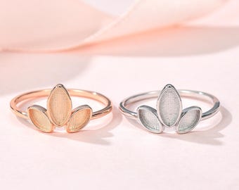 Sterling Silver Lotus Band Breastmilk Ring Setting, Personalized birthstone bands, Ash Hair Keepsake Ring Mount, DIY Resin Jewelry
