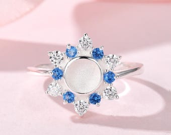 Celestial Bloom Full Band Ring, DIY Keepsake Ring Setting, Breastmilk, Ashes, Hair,Umbilical Cord Jewelry | Memorial & Sentimental Ring Base