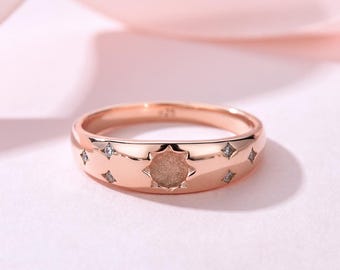 Starry Night Full Band Ring,  DIY Keepsake Ring Setting, Breastmilk, Ashes, Hair,Umbilical Cord Jewelry | Memorial & Sentimental Ring Base