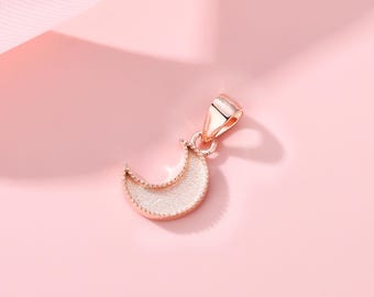 Sterling Silver Crescent Moon Pendant Setting for Keepsake Jewelry (DIY Memorial) Breastmilk Charm,  Ashes necklace, Minimalist Milk Pendant
