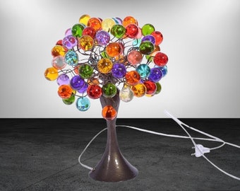 modern bedside lamp with Multicolored bubbles, unique table lamp, colorful bubbles light for desk or bedside table.