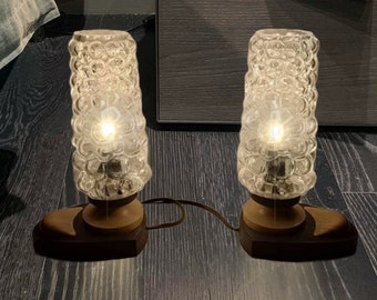 Bubble Glass Desk Lamps/ Vintage Table Lamps/ Mid Century Desk Lamps/ 1960's