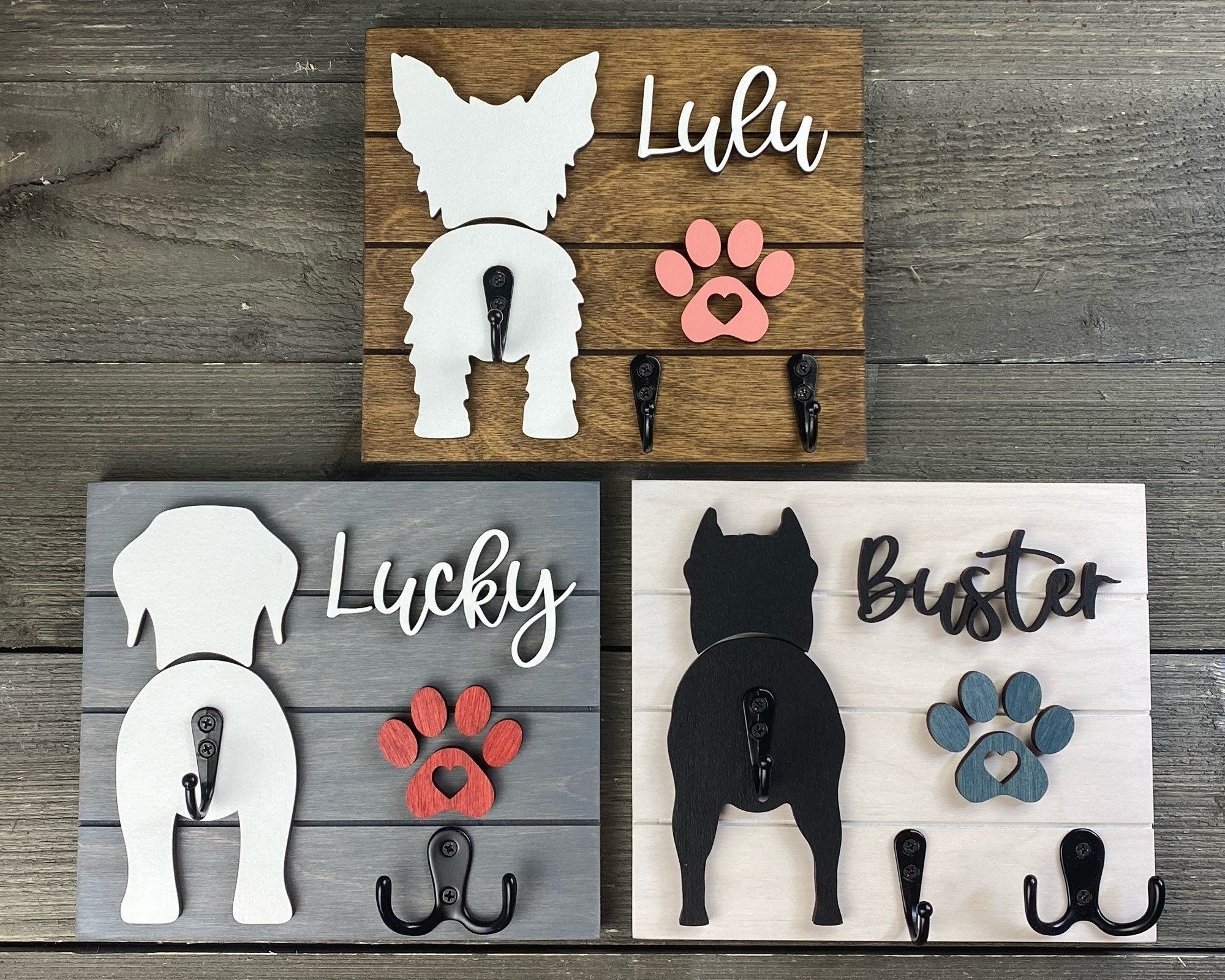 Custom dog leash clearance holder