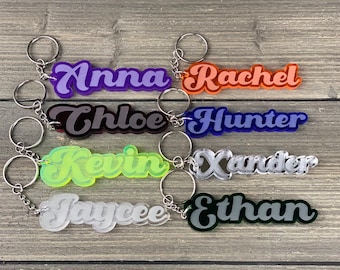 Personalisierte Acryl Namen Tag, Kinder Rucksack Schlüsselbund, benutzerdefinierte Geldbörse Charme