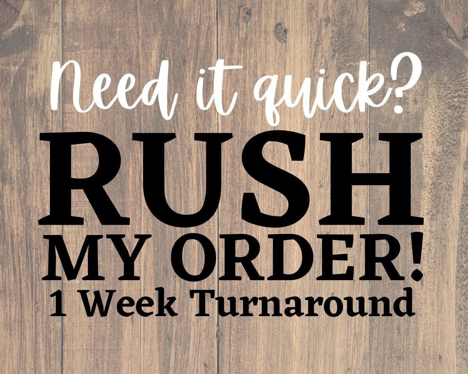 RUSH ORDER Service for Signs/Leash Holders Per Item.