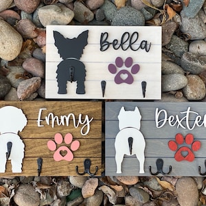 Custom Shiplap Leash Holder, Personalized Dog Leash Holder, Dog Butt Leash Holder, Dog Leash Holder, Housewarming Gift, Gift for Dog.