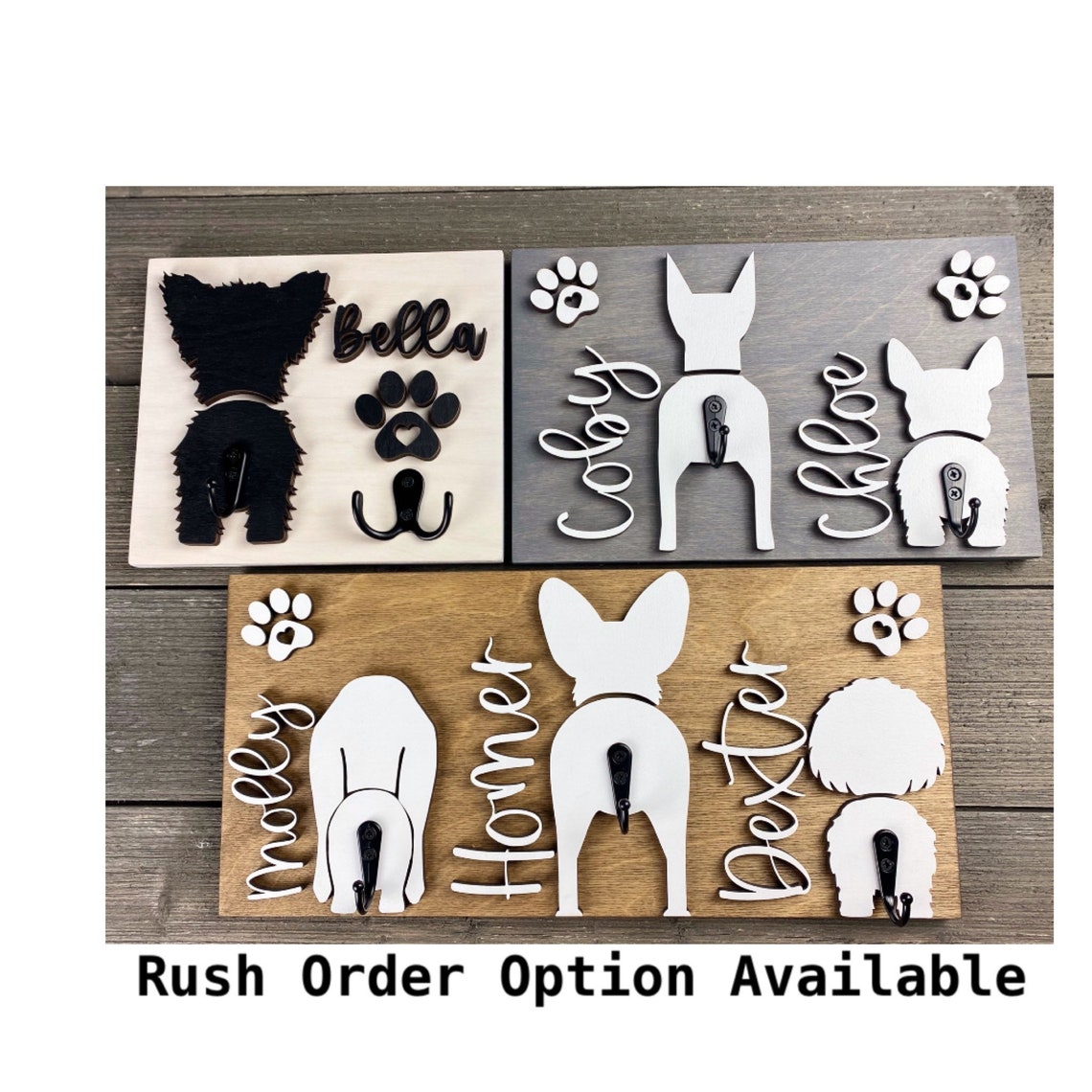 Personalized Leash Holder Dog Butt Leash Holder Dog Paw image 1