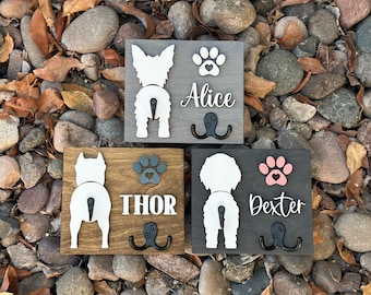 Custom Shiplap Leash Holder, Personalized Dog Leash Holder, Dog Butt Leash Holder, Dog Leash Holder, Housewarming Gift, Gift for Dog.