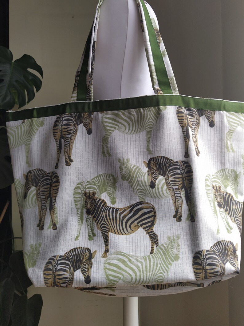 Zebra Big Tote Bag. Zebra XL Shopping Bag. Casual Zebra Big Etsy