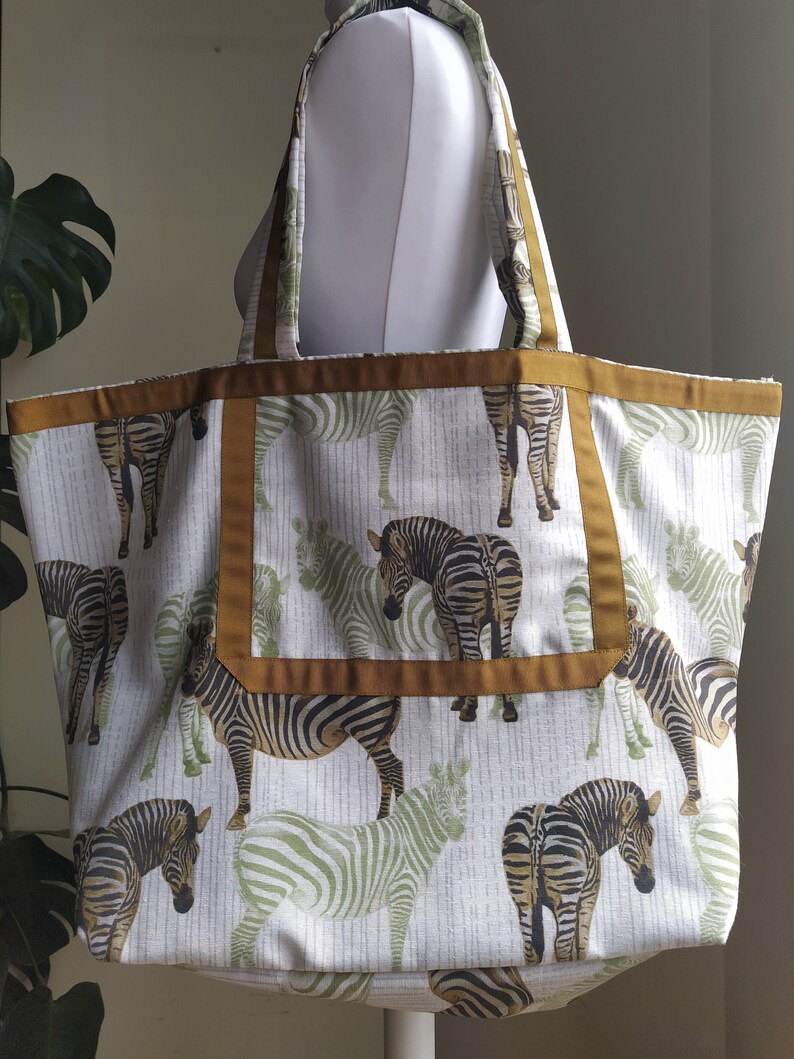 Zebra Big Tote Bag. Zebra XL Shopping Bag. Casual Zebra Big Etsy