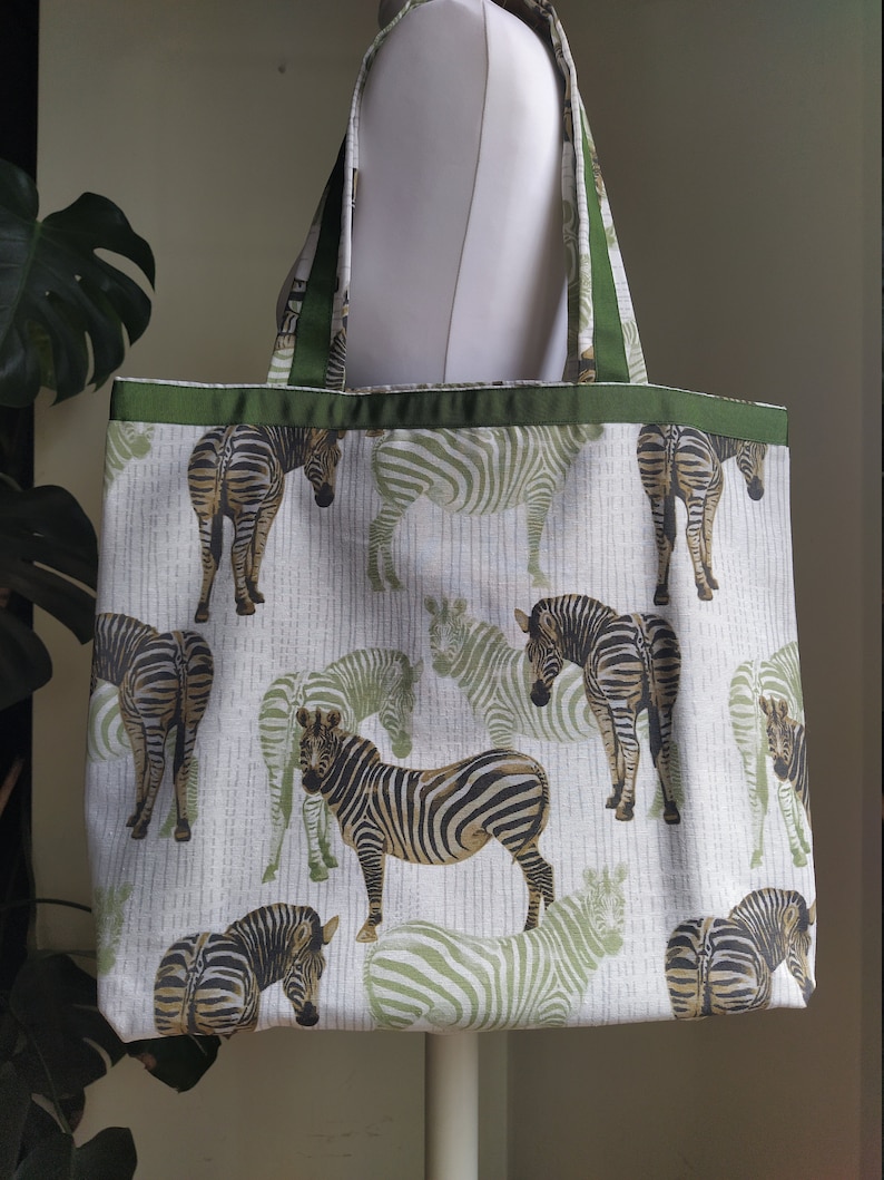 Zebra Big Tote Bag. Zebra XL Shopping Bag. Casual Zebra Big Etsy