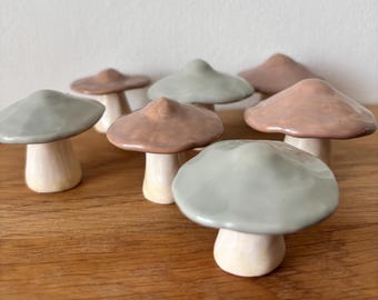 Tiny Ceramic Mushroom - Fall decoration - Ceramic Autumn Table Decoration