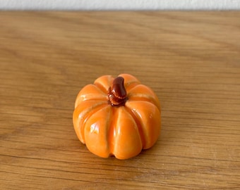 Tiny Ceramic Pumpkin - Orange - Fall decoration - Ceramic Autumn Table Decoration