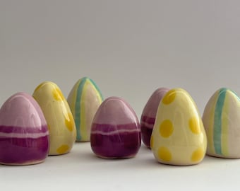Tiny Ceramic Easter Eggs - Easter decoration - Ceramic Easter Table Decoration