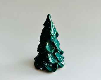 Kleine Weihnachtsbäume | Keramik-Weihnachtsbäume | Weihnachtsdekoration | Weihnachtsdekoration Keramikbaum | Blaugrün mit weißen Sprenkeln