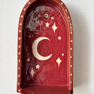 Moon and Stars Ceramic Altar | Ceramic Candle Holder | Altar | Ceramic Wall Shrine | Display