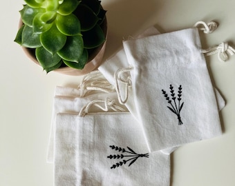 5er Set Säckchen Beutel zum Befüllen - Lavendel Blüten Schmuck